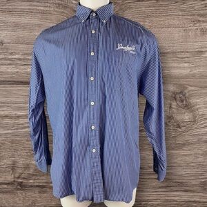 Devon & Jones Blue Shirt Mens 2XL Leinenliugels Beer Button Down (823)